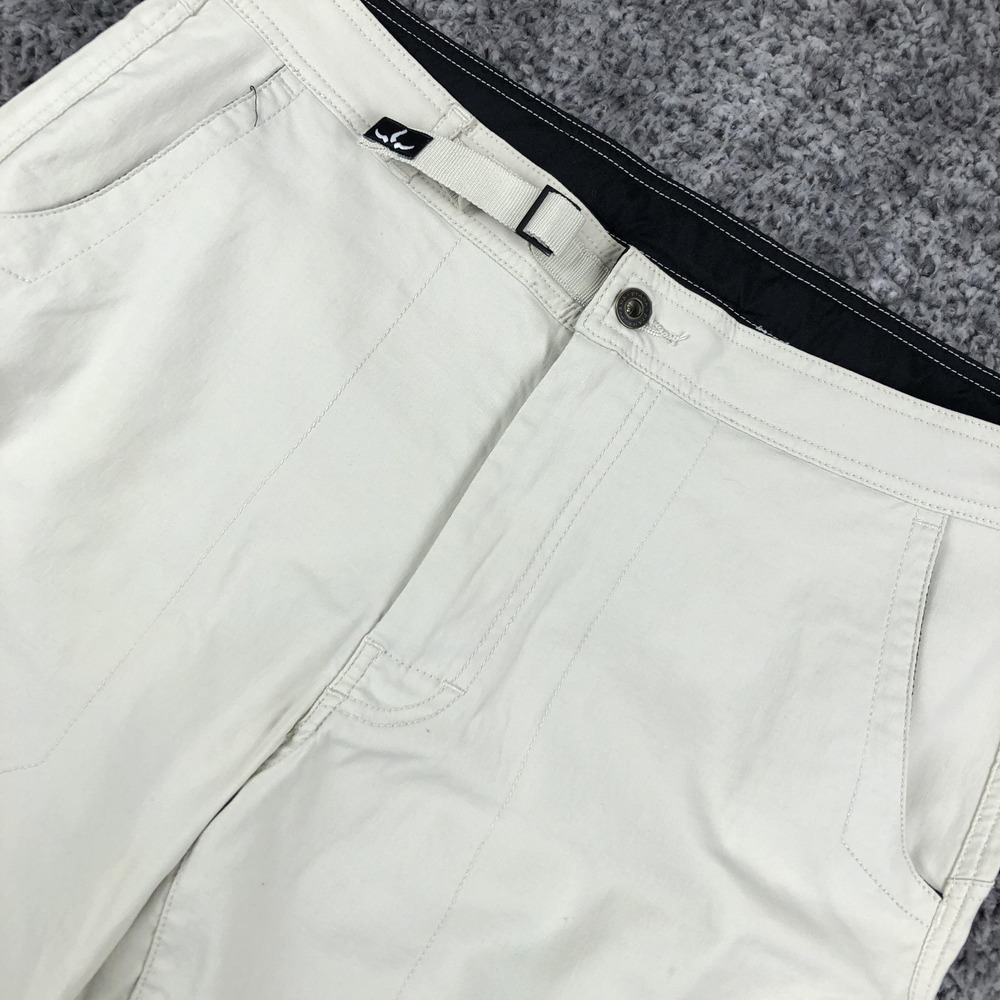 PrAna Pants‎ Mens Large White Breathe Cargo Adjustable Waist Hiking Outdoor